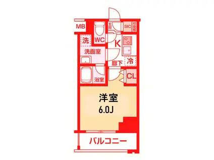 LUMEED横濱吉野町(1K/7階)の間取り写真