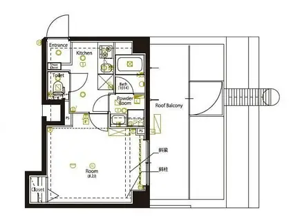 マーロ千住クレストタップII(1K/8階)の間取り写真