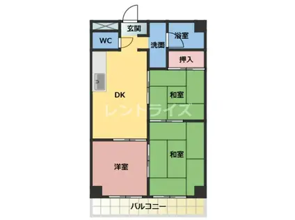 コーラルまるさんビル(3DK/5階)の間取り写真