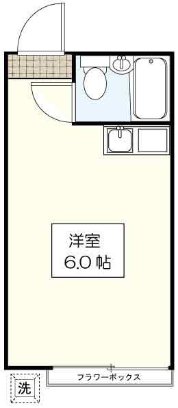 パレス調布(ワンルーム/1階)の間取り写真