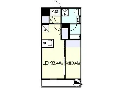 ベルシード王子神谷(1LDK/4階)の間取り写真