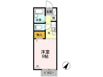 パレス仁方屋(1K/1階)の間取り写真