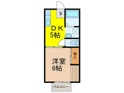 カヨウドウハイツ(1DK/1階)の間取り写真