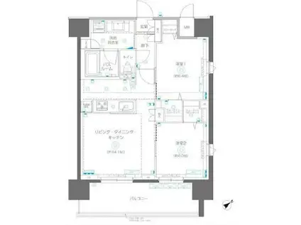 アルファレジデンシア南千住(2LDK/15階)の間取り写真