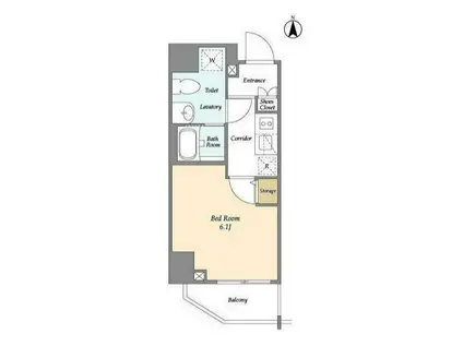 エルモサ川崎(1K/10階)の間取り写真