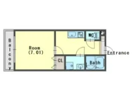 ジーメゾン北越谷ウエスト(1K/1階)の間取り写真