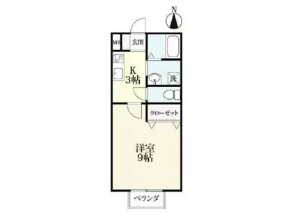 エトワール鬼丸(1K/1階)の間取り写真