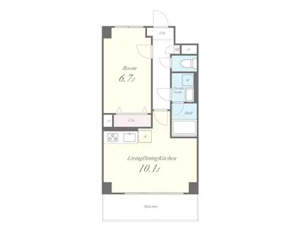 WHILE椿(1LDK/6階)の間取り写真