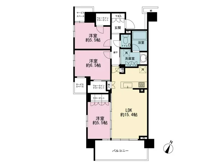 パークホームズ用賀一丁目 5階階 間取り