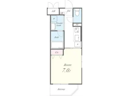 ジーハイム柳橋(1K/5階)の間取り写真