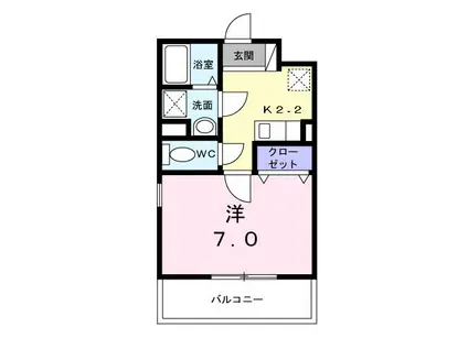 ロイヤルパーク(1K/1階)の間取り写真