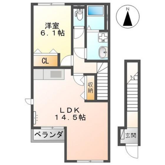 サンルミエ本浦(1LDK/2階)の間取り写真