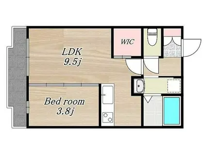 CLASS城西(1LDK/2階)の間取り写真