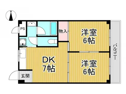 アルファ(2DK/3階)の間取り写真