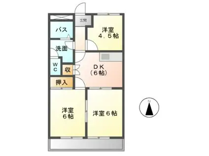 ウイングパレス(3DK/2階)の間取り写真