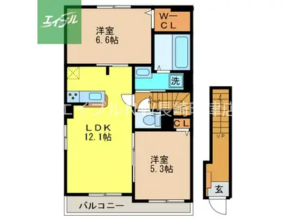 ファイン ブライト(2LDK/2階)の間取り写真