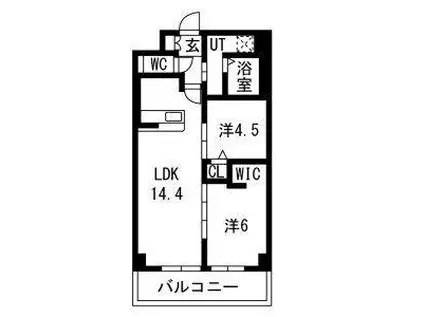 豊明寺池マンション(2LDK/5階)の間取り写真