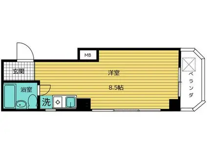 シャトレー押上(ワンルーム/2階)の間取り写真