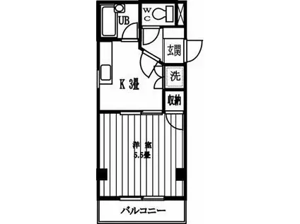 GS・ローズガーデン(1K/2階)の間取り写真