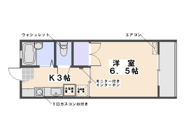 クレールY(1K/1階)の間取り写真