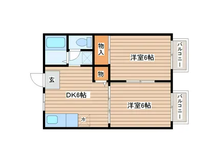 アルマ5番館(2DK/2階)の間取り写真