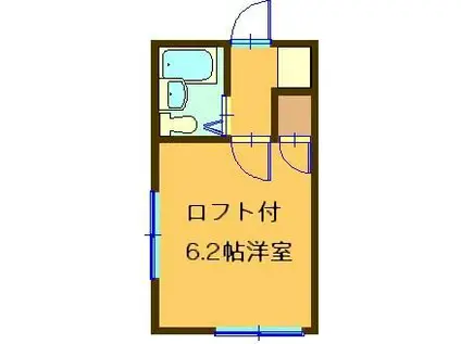 パルコート松戸(1K/2階)の間取り写真