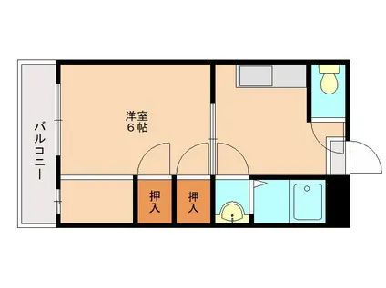 エスポワール和白東(1DK/2階)の間取り写真