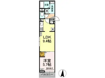 板橋区小茂根2丁目PJ(1LDK/3階)の間取り写真