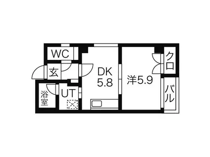 ガーディアン千代田(1DK/5階)の間取り写真