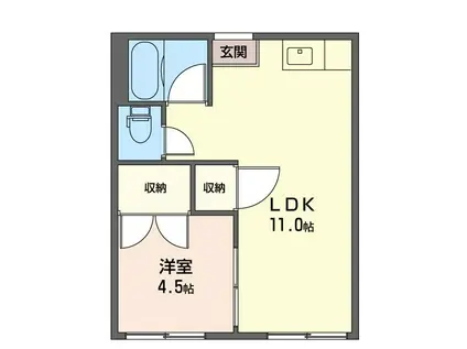 弦巻ガーデンハイムA棟(1LDK/2階)の間取り写真