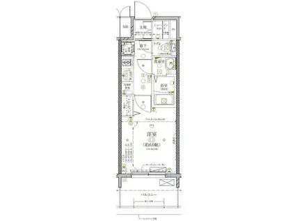 ディアレイシャス金山(1K/8階)の間取り写真