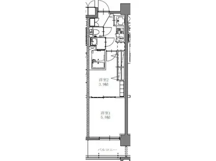 S-RESIDENCE上社AUREATE(2K/3階)の間取り写真
