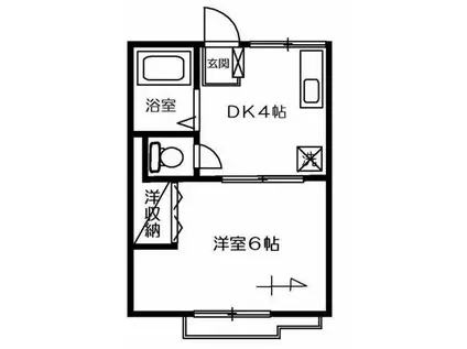 アーバンライフ上戸田(1K/2階)の間取り写真