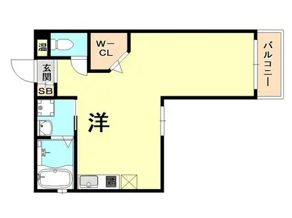 ヴィアノ灘泉通(1LDK/1階)の間取り写真