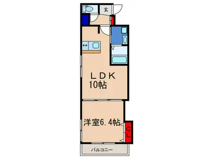 LUXE中書島(1LDK/2階)の間取り写真