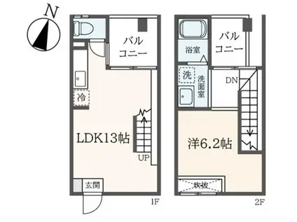 クレアティーボ(1LDK/1階)の間取り写真