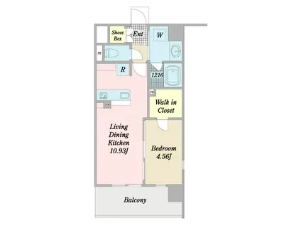 ベガサークル立花(1LDK/2階)の間取り写真