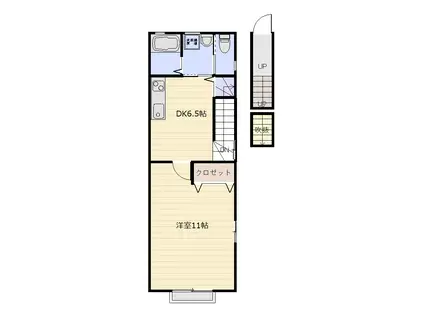 カサ・キラク(1DK/2階)の間取り写真