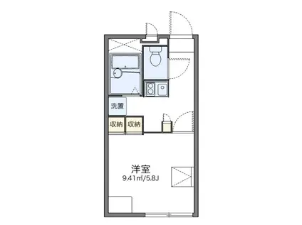 エルパセオIII(1K/1階)の間取り写真