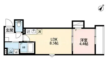 ROBOT HOME 蒲生(1LDK/1階)の間取り写真