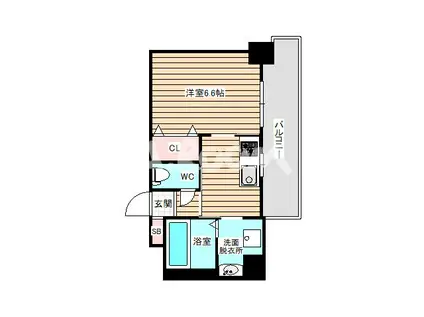 アミル9(1K/3階)の間取り写真