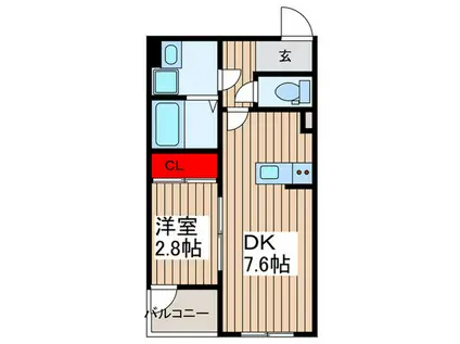 TRUST蕨(1DK/3階)の間取り写真