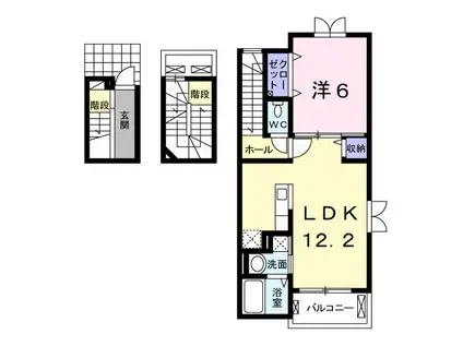 シャトレ K(1LDK/3階)の間取り写真