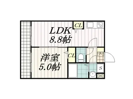 CONNECT PARK HILLS稲毛海岸(1LDK/5階)の間取り写真