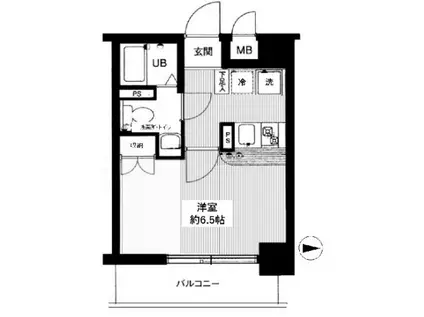 スカイコート新高円寺(1K/4階)の間取り写真