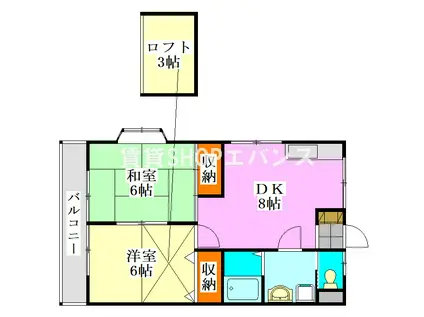 DSガーデン(2DK/2階)の間取り写真