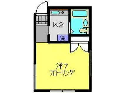 スカイコート(1K/1階)の間取り写真