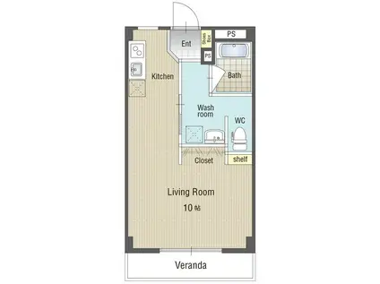 U・TOPIA31(1K/3階)の間取り写真