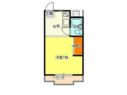 ホワイトメゾン学南6棟(1K/1階)の間取り写真