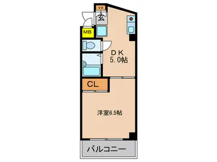 アティック常和(1DK/6階)の間取り写真